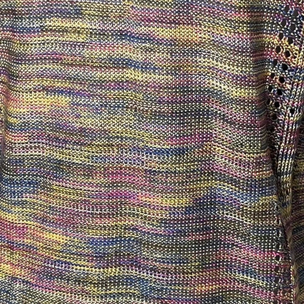 Rainbow Multicolor Vneck Crochet Pattern Loose Fit Boho Poncho‎ Small Medium
